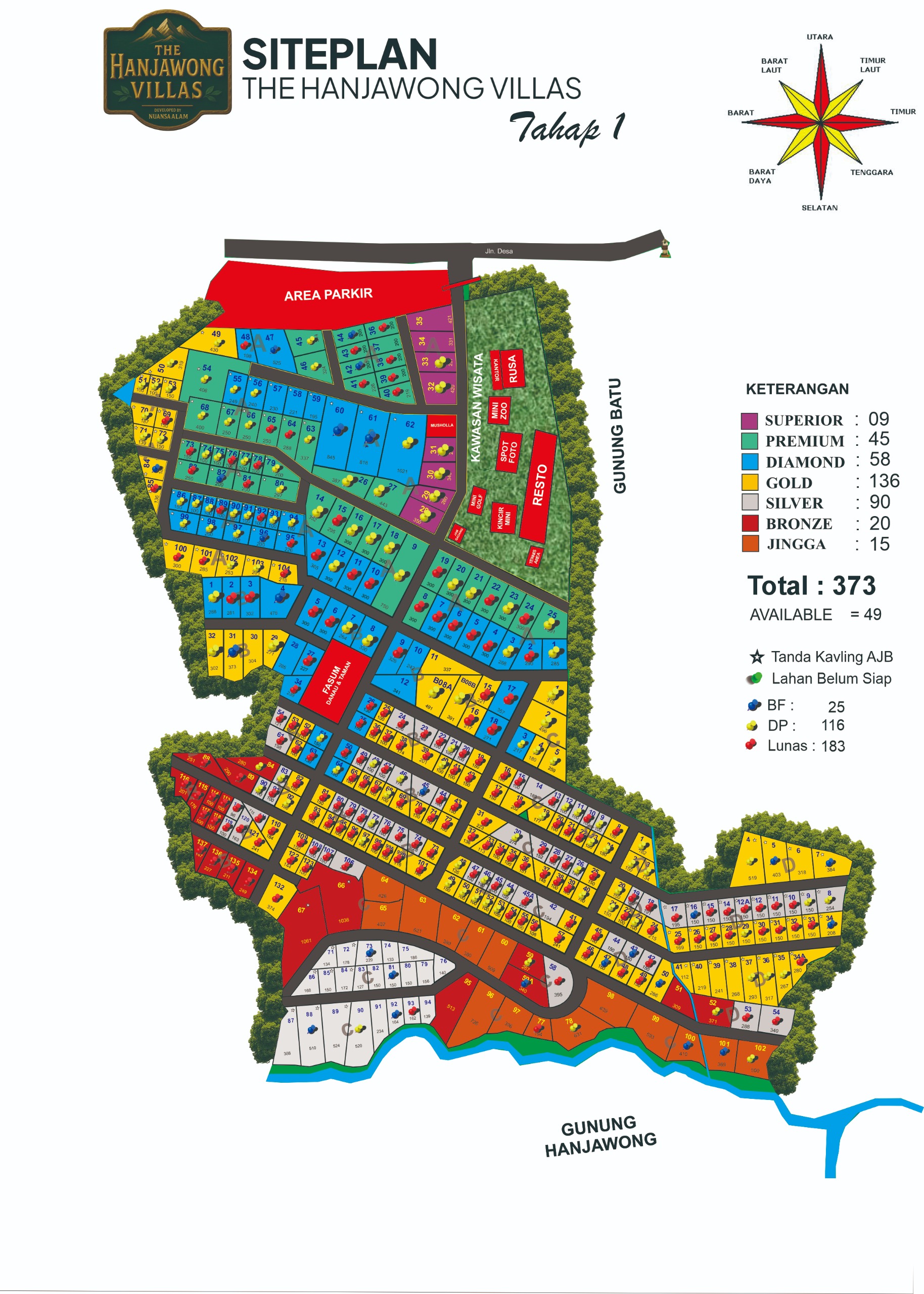 Siteplan The Hanjawong Villas Tahap 1 - Sudah Terjual